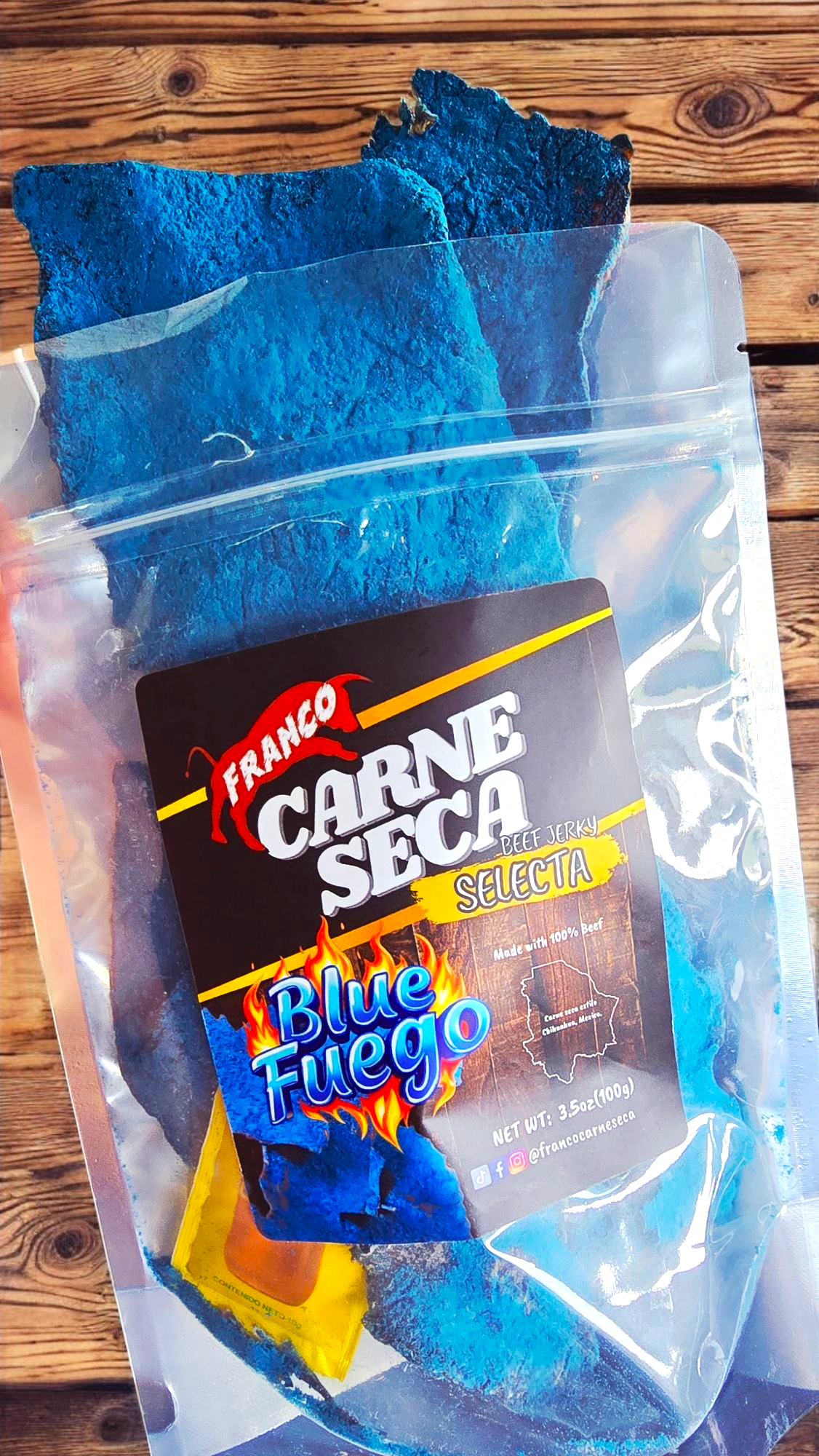 Blue Fuego Beef jerky Mexican style / Carne Seca blue fuego 3.5 oz
