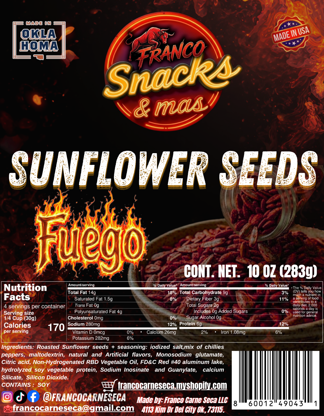 Sunflower seeds Fuego